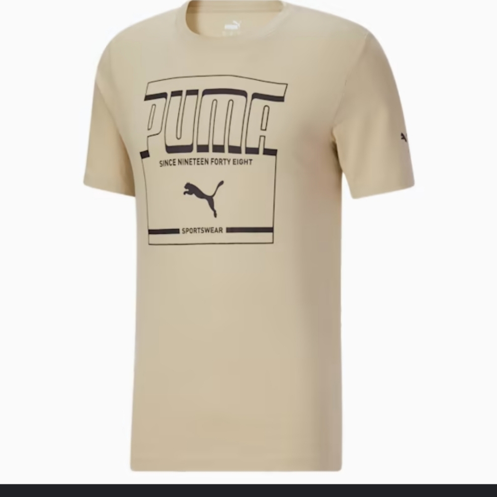 Men's Puma Tan Graphic Tee size Medium
